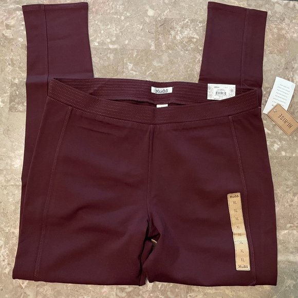 NWT - High Rise Mudd Leggings - Size XL (Red/Maroon/Wine color) - Picture 2 of 6